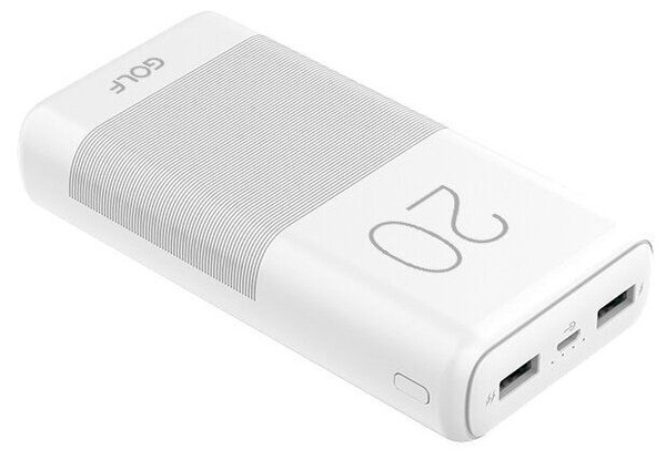 Портативное зарядное устройство GOLF G25 7000 мАч 1USB выход 5В/1А, 2USB выход 5В/2.1А, + кабель Mic