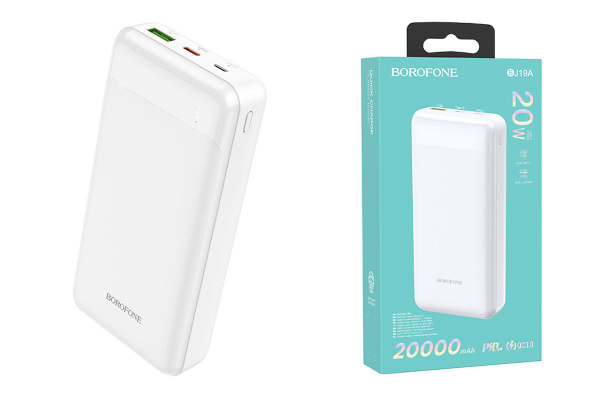 Портативное зарядное устройство Borofone BJ19 белый 10000mAh