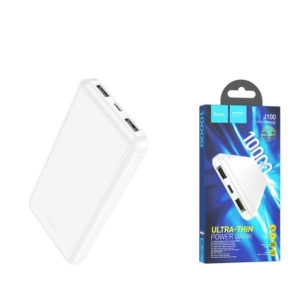 Портативное зарядное устройство HOCO J100 10000 мАч Выходной ток:1USB-2100мА , 2USB-2100мА (общий то