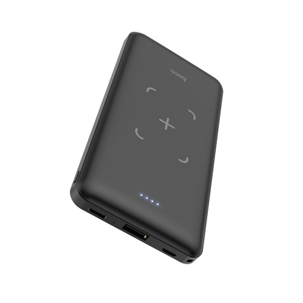 Портативное зарядное устройство HOCO J50, 10000mAh, беспроводная зарядка QI, цвет: чёрный