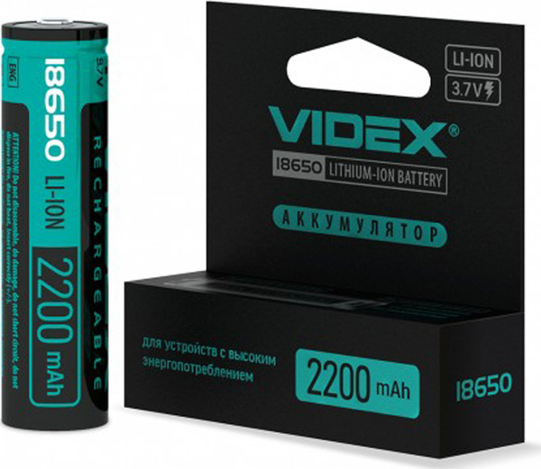 Аккумулятор Videx 18650 2200 mAh bulk 1 3,7V, шляпка