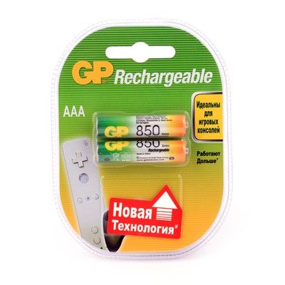 Аккумулятор GP R3 850 mAh BL 2 1.2 V, пластиковый блистер ЗА УПАКОВКУ