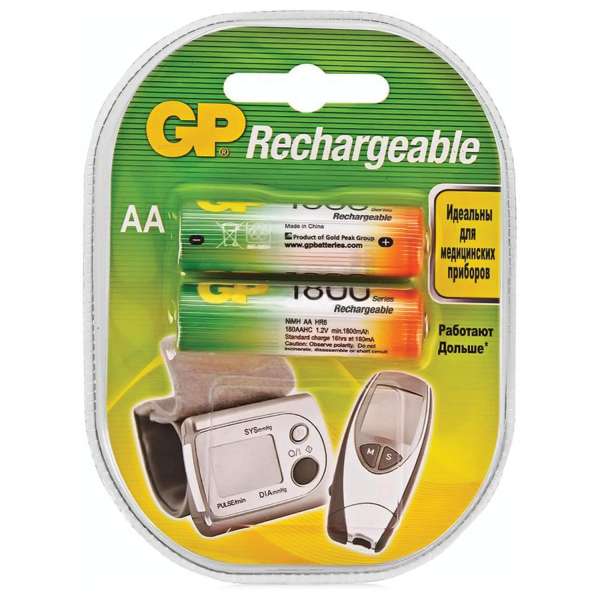Аккумулятор GP R6 1800 mAh BL 2 1.2 V. пластиковый блистер ЗА УПАКОВКУ