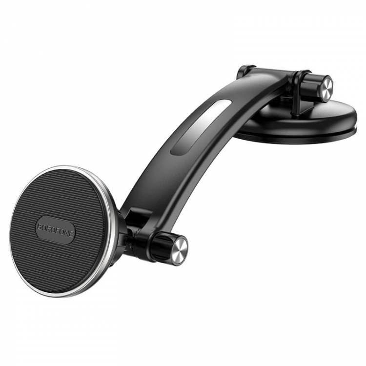 Держатель Borofone BH65 Graceful для смартфона, навигатора, до 7" на панель, магнит, черный, серебро