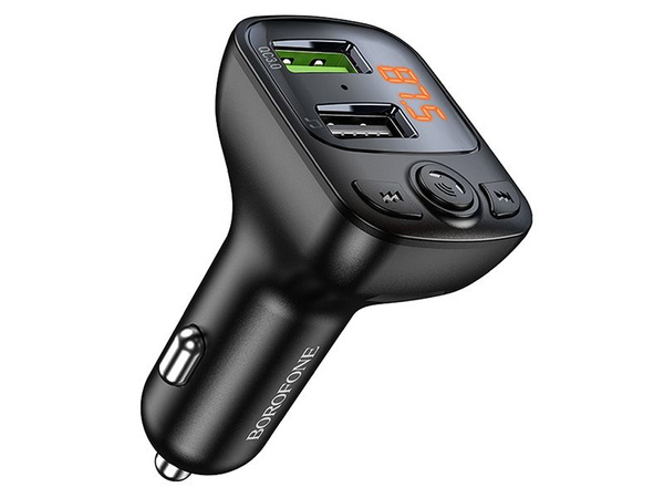 FM трансмиттер Borofone BC41 Eminency 12/24В, USB, автомобильный, Bluetooth 5,0, USB1-2,4А, USB2-QC3