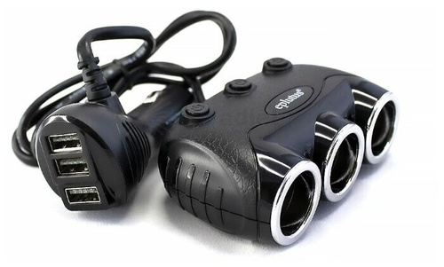Разветвитель авто Eplutus FC-333P (3USB/3гнезда)