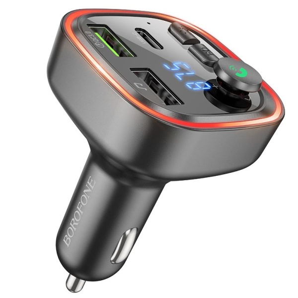 FM трансмиттер Borofone BC53 Highway 12/24В, USB, автомобильный, Bluetooth 5,0, USB1-QC3.0-18Вт, USB