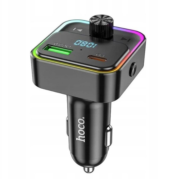 FM трансмиттер HOCO E81 12/24В, USB автомобильный, Bluetooth 5,0, Type-C-PD30Вт, USB1-QC3.0-18Вт, ко