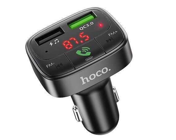 FM трансмиттер HOCO E41 12-24В, USB/microSD, автомобильный, Bluetooth, USB зарядка 2100 mA, коробка,