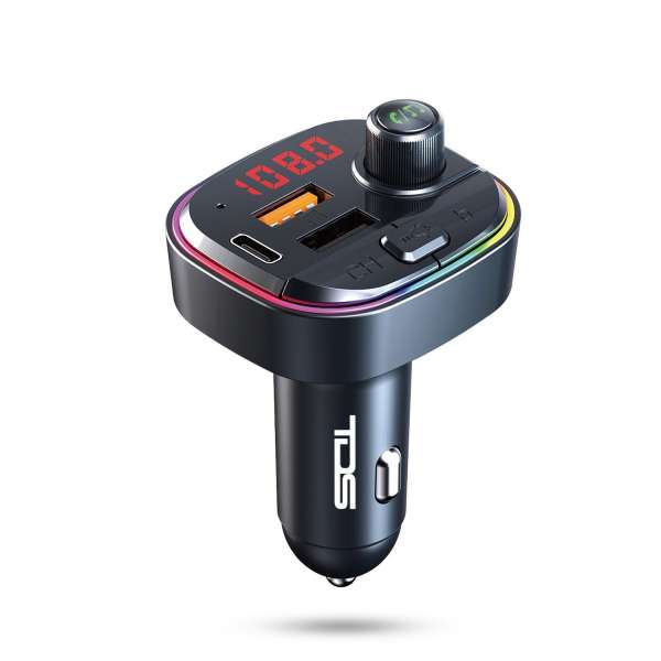FM трансмиттер TDS TS-CAF13 12/24В, USB/Type-C/microSD/AUX, автомобильный, Bluetooth 5,0, USB зарядк
