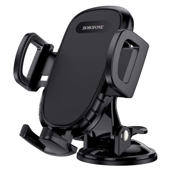 Держатель Borofone BH37 Route для смартфона/навигатора, до 7'' (55-90 мм), на панель, стекло черный