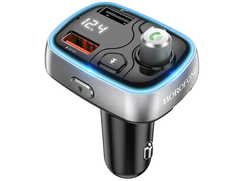 FM трансмиттер Borofone BC32 Sunlight 12/24В, USB/microSD, автомобильный, Bluetooth 5,0, USB1-2,4А, 