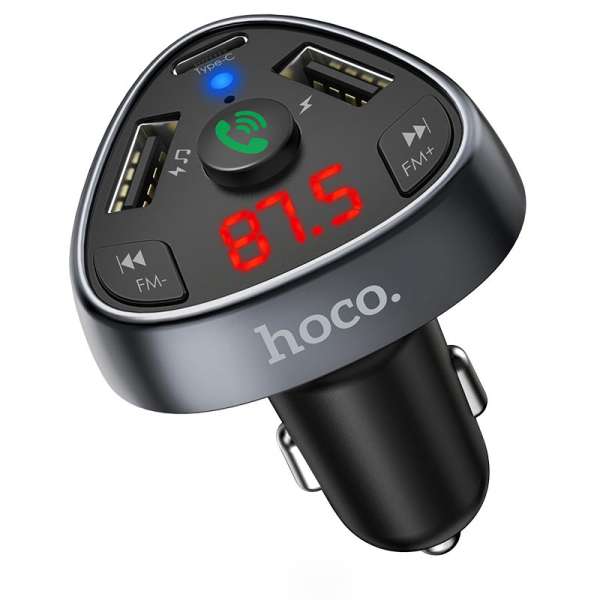 FM трансмиттер HOCO E51 Road treasure 12-24В, USB/Type-C/microSD, автомобильный, Bluetooth, USB заря