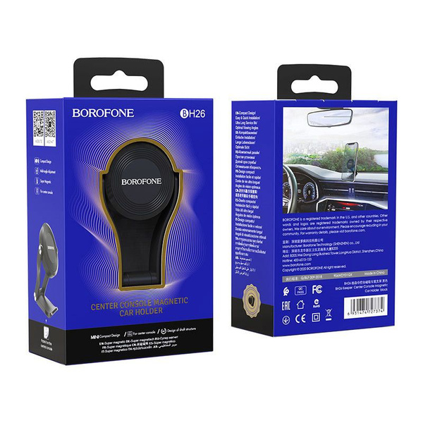 Держатель Borofone BH26 Keeper для смартфона/навигатора, на панель, магнит, черный