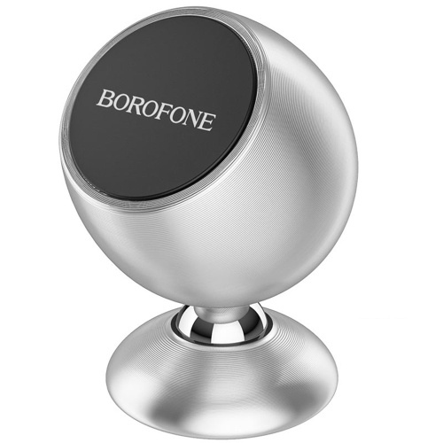 Держатель Borofone BH41 Triumphant для смартфона/навигатора, на панель, магнит, серебро