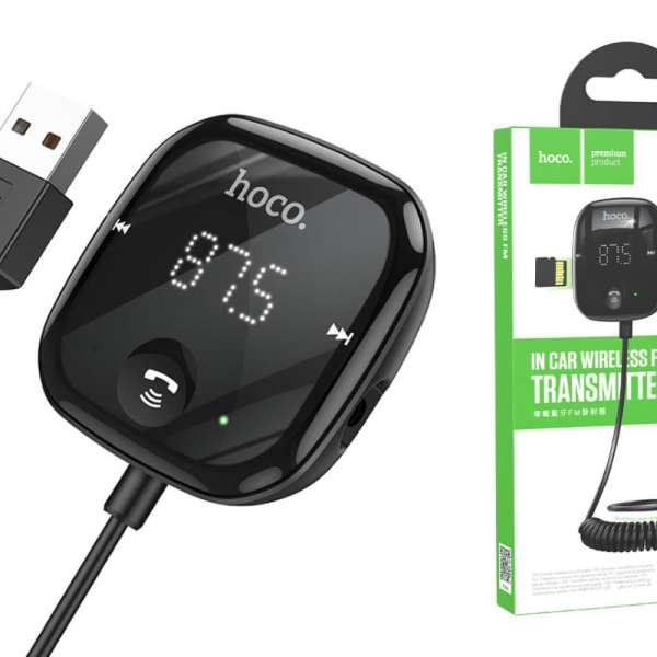 FM трансмиттер HOCO E65 Unity 5В,USB, microSD, автомобильный, Bluetooth 5,0, AUX, коробка, черный