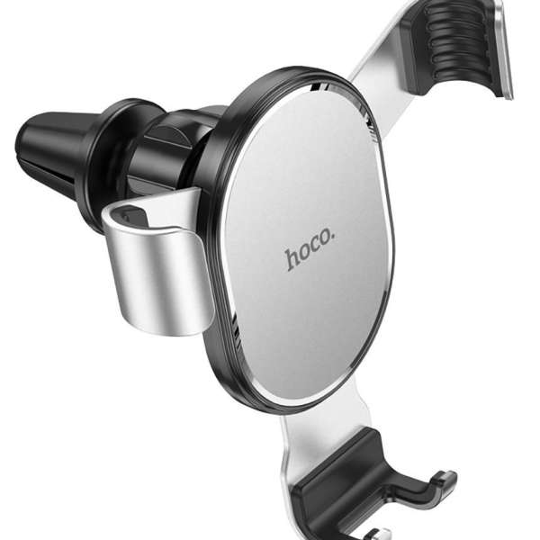 Держатель HOCO CA56 Plus для смартфона, 4,5"-6,7'' (68-90 мм), на решетку вентиляции, серебро