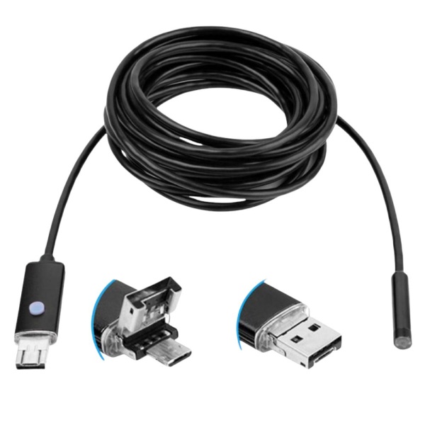 Эндоскоп USB для смартфонов Орбита OT-SME11 0,3 Мп (CMOS 1/9) 640*480 длина кабеля: 10м., Micrо-USB/