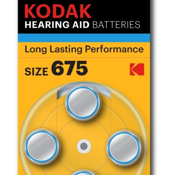 Батарейка. Kodak ZA675 BL 4 (G13, для слуховых аппаратов, 1,4V, 640mAh)