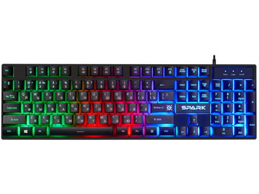 Клавиатура игровая Defender "Spark" GK-300L RU USB Black 104 клавиши радужная подсветка, влагоустойч