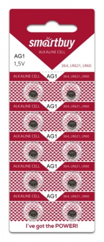Батарейка. SmartBuy G1 BL 10 (LR621, LR60, 364)