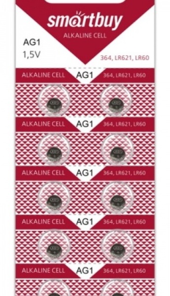 Батарейка. SmartBuy G1 BL 10 (LR621, LR60, 364)