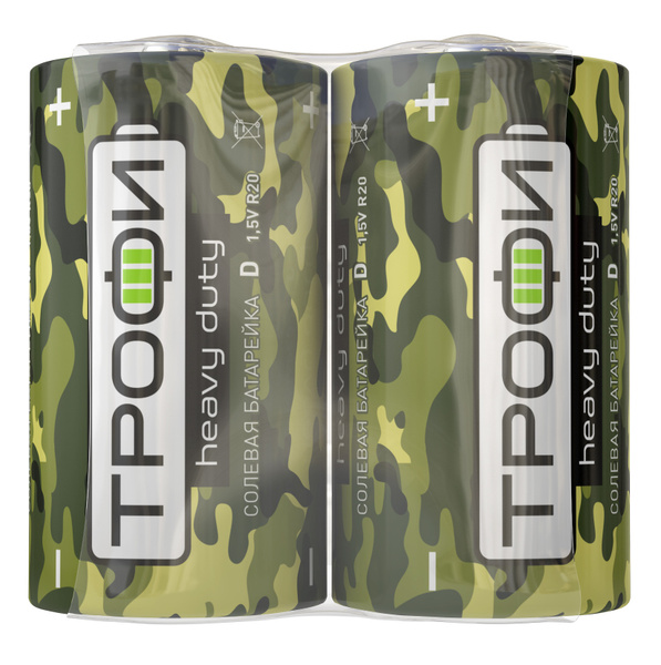 Батарейка Трофи R20 Shrink 2 Классика