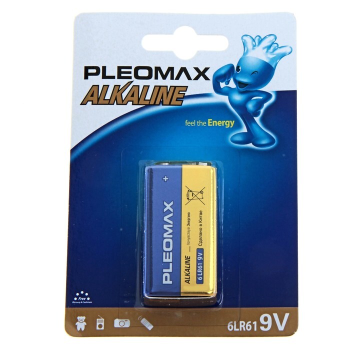 Батарейка Pleomax 6LR61 (6F22) BL 1