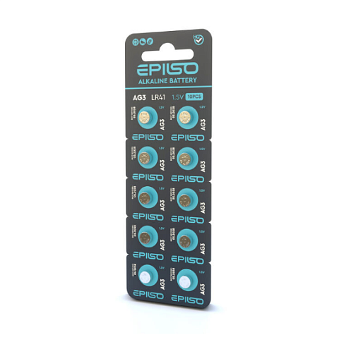 Батарейка. EPILSO G3 BL 10 (LR736, LR41, 392, 384)