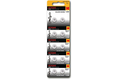 Батарейка. Kodak G10 BL 10 MAX Silver Oxid Button Cell (389) SR1130, SR54 (серебро)