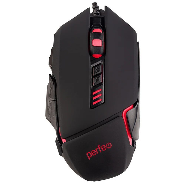 Мышь игровая Perfeo PF-A4889 "ACTIVE" USB Optical (1000-1600-3200-6400 dpi), черный, 6 кнопок+колесо