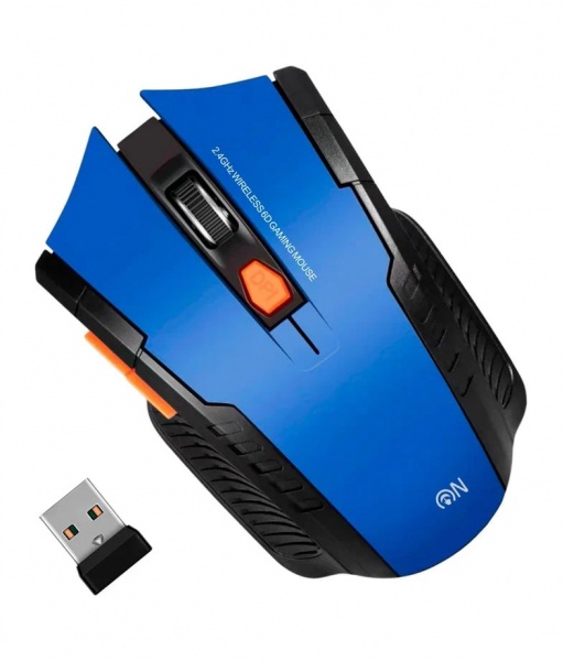 Мышь беспроводная FaisON M-18 Use USB Optical(1200 dpi) синий 5 кнопок+кнопка-колесо, коробка