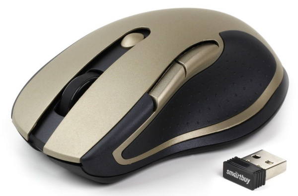 Мышь беспроводная SmartBuy SBM-508AG-GD USB Optical (800/1200/1600 dpi) золотая, 5 кнопок+колесо-кно