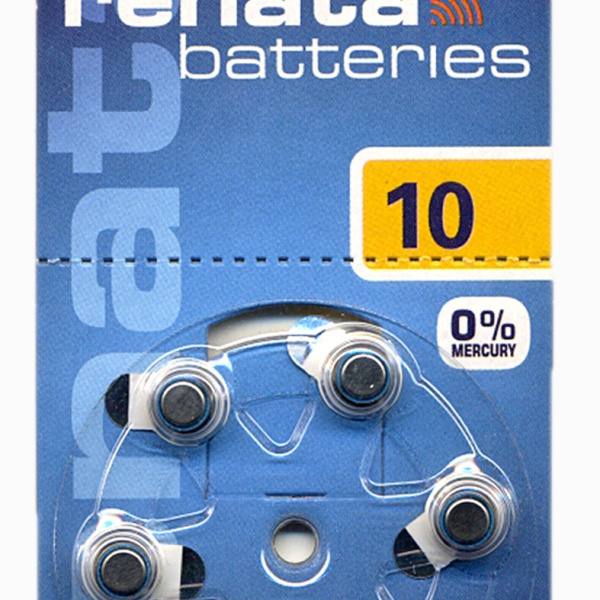 Батарейка. Renata ZA10 BL 6 (для слуховых аппаратов, 1.4 V)