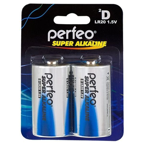 Батарейка Perfeo LR20 BL 2 Super Alkaline NEW (PF-3641) ЗА УПАКОВКУ