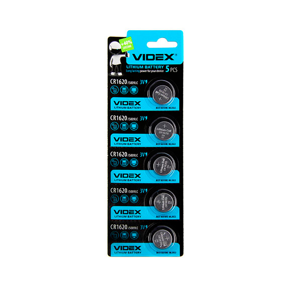 Батарейка. Videx CR 1620 BL 5 Lithium 3V