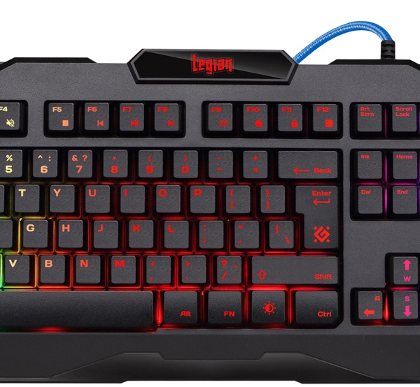 Клавиатура игровая Defender Legion GK-010DL RU USB Black 104 клавиши (19 Anti-Ghost) RGB подсветка, 