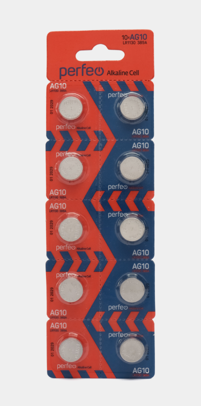Батарейка. Perfeo/Трофи G10 BL 10 (LR1130, LR 54, 389,390)