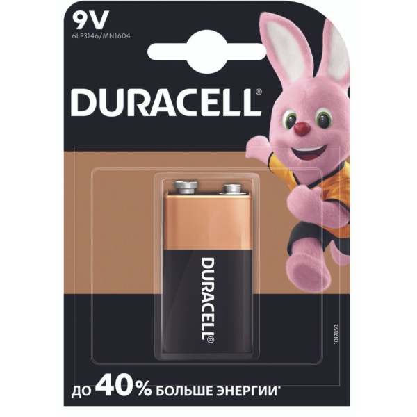 Батарейка Duracell 6LR61 (6F22) BL 1 Basic