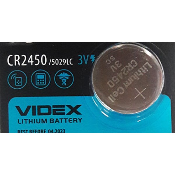 Батарейка. Videx CR 2450 BL 5 Lithium 3V