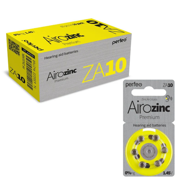 Батарейка. Perfeo ZA10 BL 6 Airozinc Premium (для слуховых аппаратов)