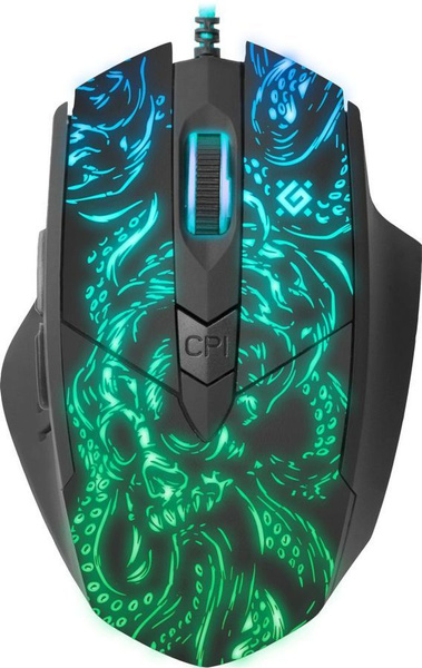 Мышь игровая Defender "Titan" GM-650L RGB USB Optical (800/1600/2400/3200/4800/6400 dpi) черная, 5 к