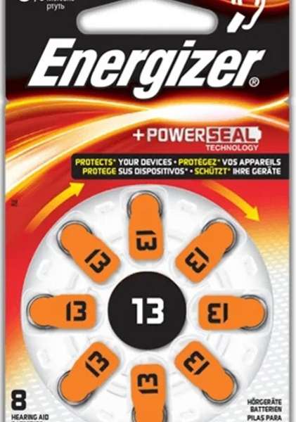 Батарейка. Energizer ZA13 BL 8 (для слуховых аппаратов) Hearing Aid 13