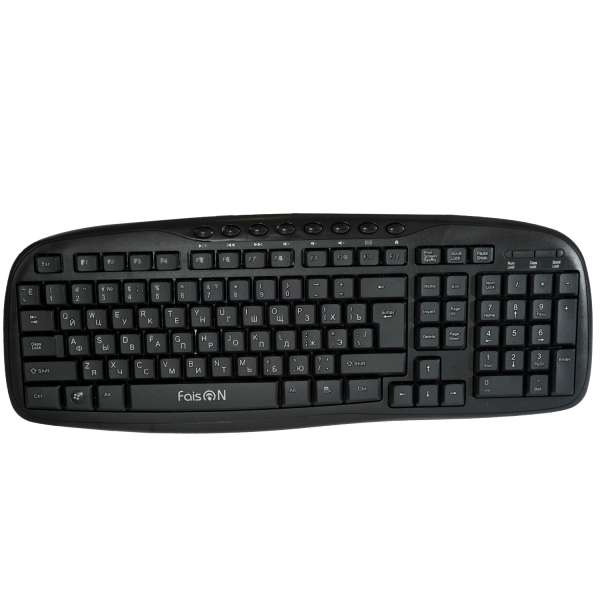 Клавиатура FaisON KB111 USB черный мультимедийная