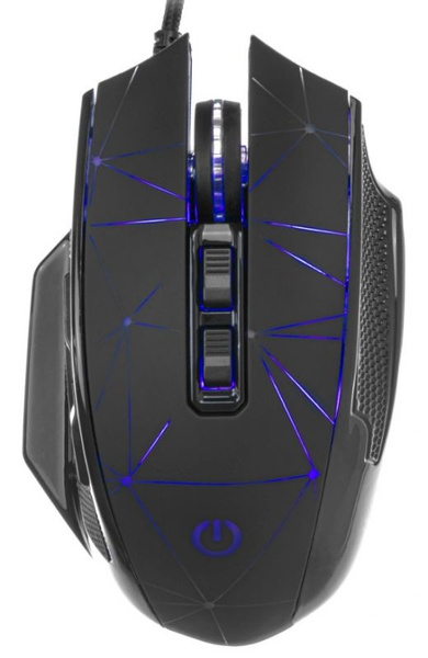 Мышь игровая Perfeo PF-A4890 "OBJECT" USB Optical (1000-1600-3200-6400 dpi), черный, 8кнопок+колесо 