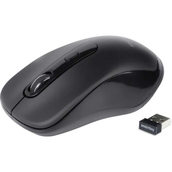 Мышь беспроводная SmartBuy SBM-282AG-K USB Optical (800/1200/1600 dpi) черный, 3 кнопки+колесо-кнопк