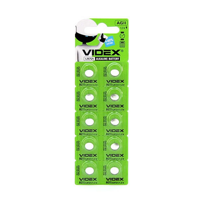 Батарейка. Videx G11 BL 10 (LR721, LR 58, 362)