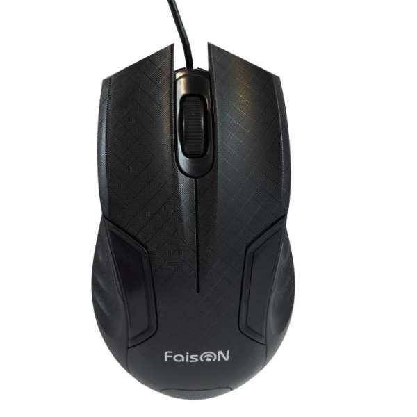 Мышь FaisON M-9 Fast USB Optical (1200 dpi) черная, 2 кнопки+кнопка-колесо коробка