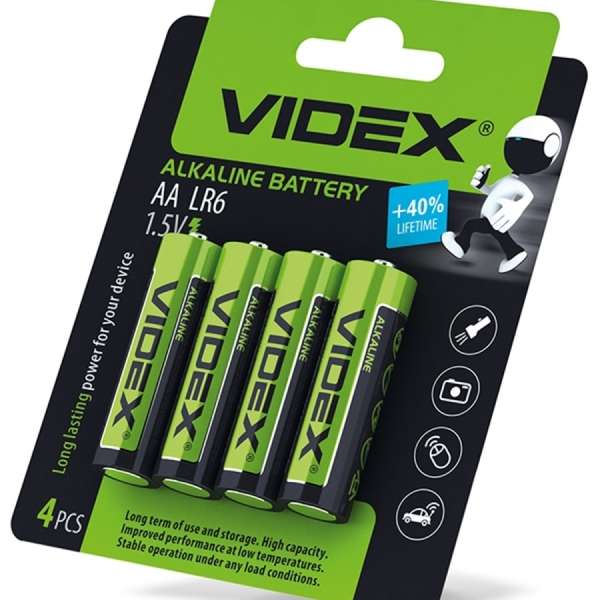 Батарейка Videx R6 Shrink 4