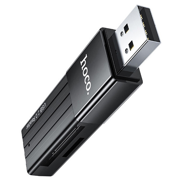 Card Reader HOCO HB20 Mindful, USB 3.0 SD(HC,,XC)/MMC+Micro SD(HC,,XC внешний черный